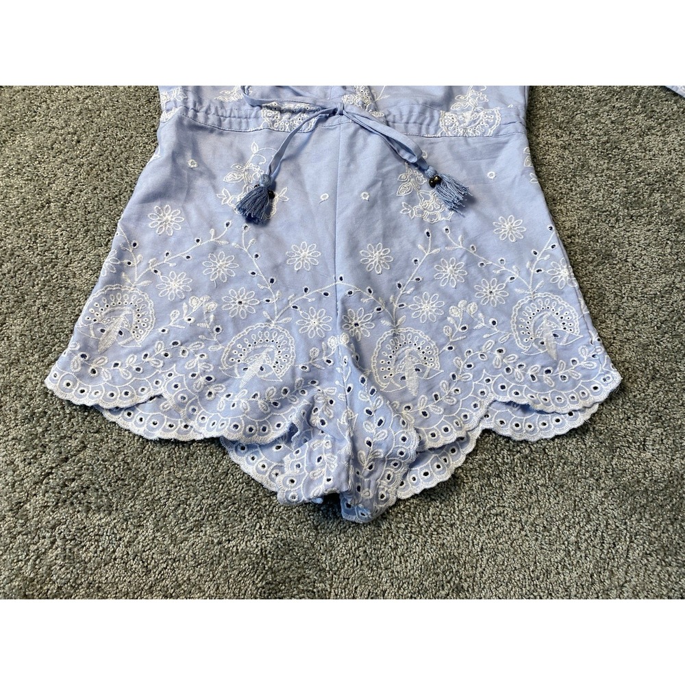 Spell & The Gypsy Womens Casablanca Chambray Embriodered Romper M Embroidered - Picture 7 of 11
